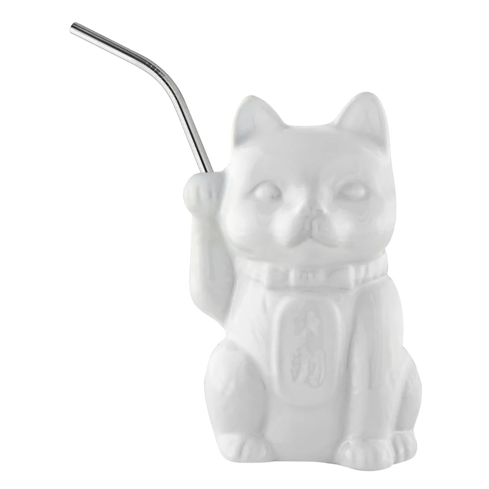 White Neko Cat Tiki Mug