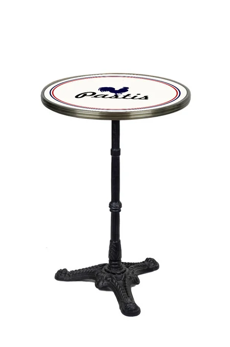 White Pastis French Bistro Table 20", Brass Rim B-STOCK