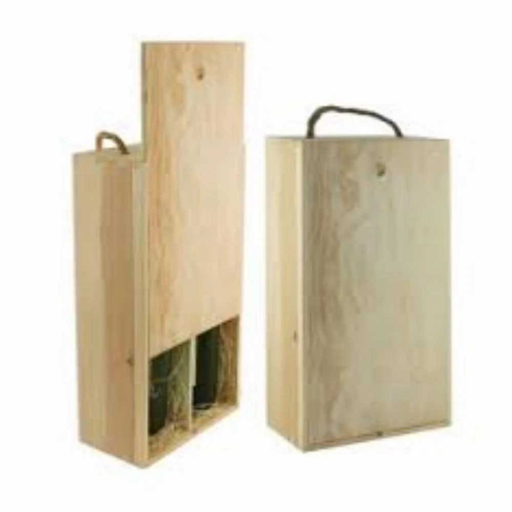 Wooden Wine Box for Two Wine Bottles
