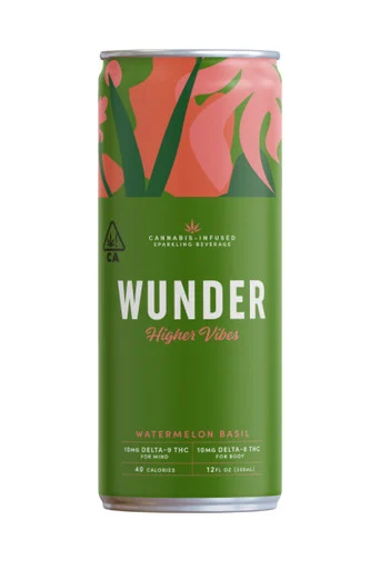 Wunder Higher Vibes Watermelon Basil 4pk 12oz 10mg THC cans